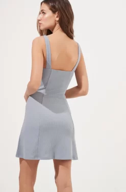Serafina Ribbed Knit Button Down Dress -ASTR the Label Store ADR100868 BLUE GREY 6 scaled