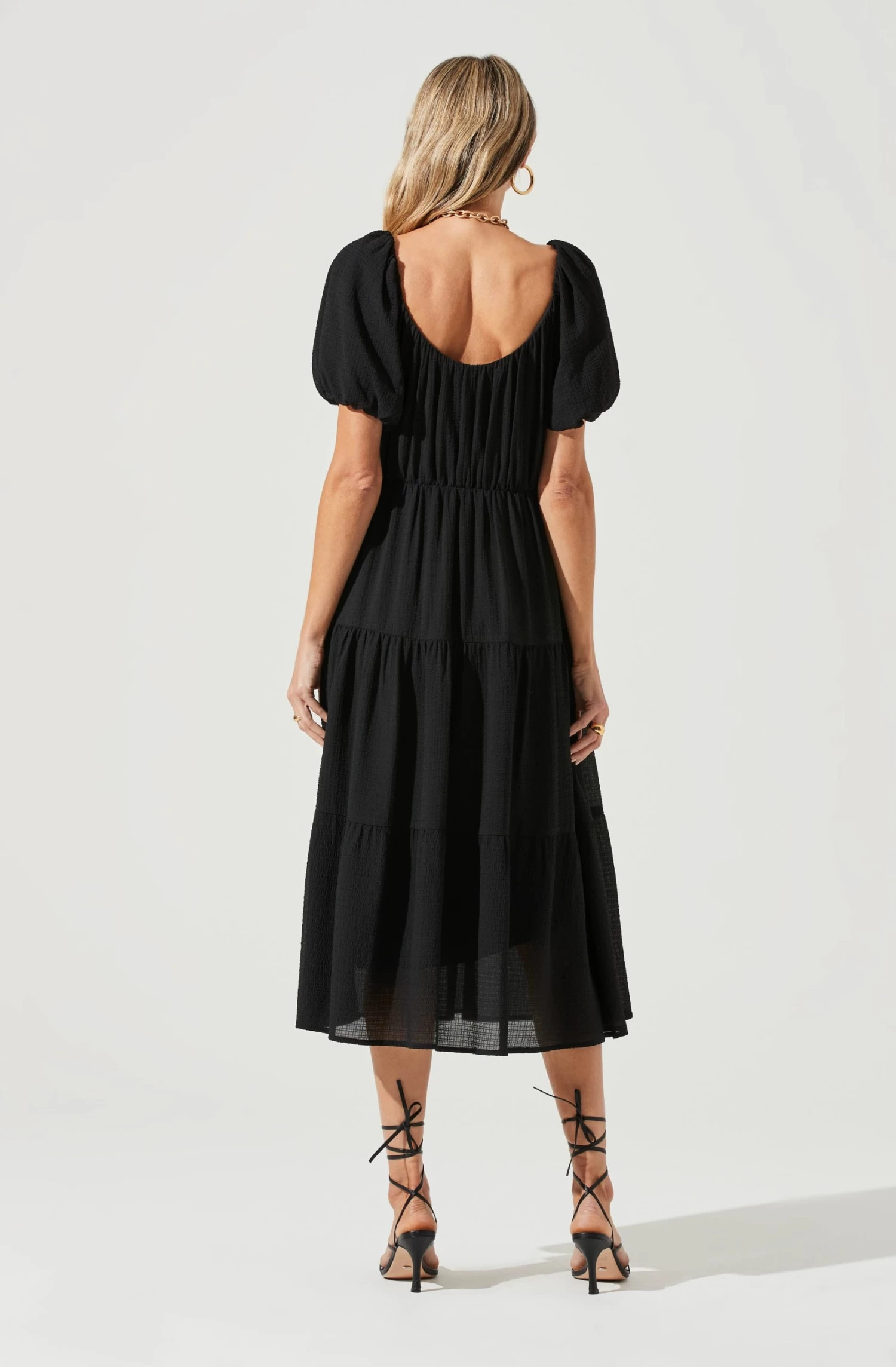 Smocked Tiered Midi Dress 4 Smocked Tiered Midi Dress - Image 4