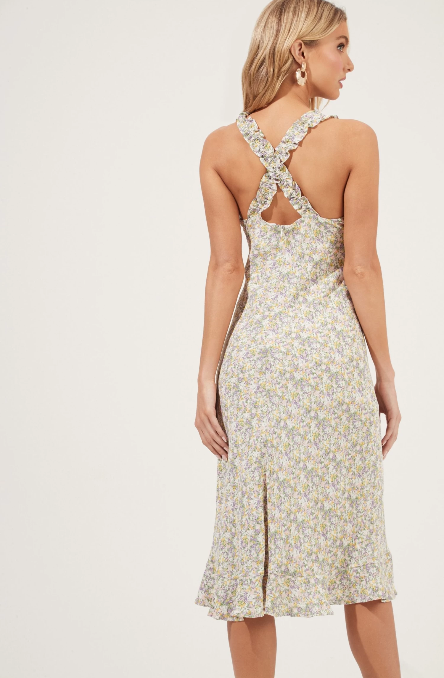 Cross Back Ruffle Strap Dress 8 Cross Back Ruffle Strap Dress - Image 8