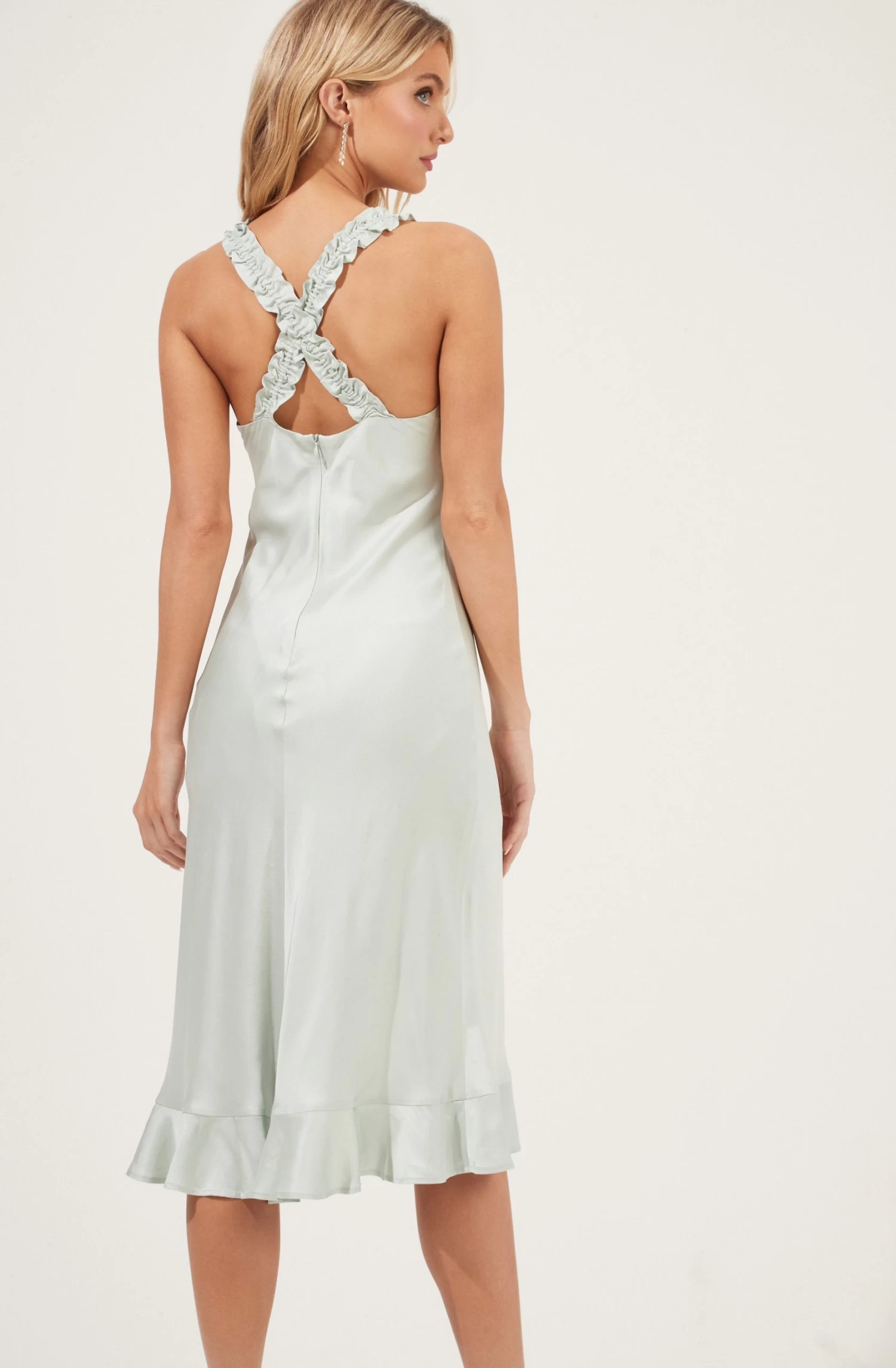 Cross Back Ruffle Strap Dress 6 Cross Back Ruffle Strap Dress - Image 6