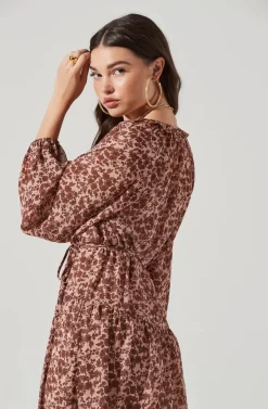 Long Sleeve Floral Button Front Tiered Midi Dress -ASTR the Label Store ADR100998B BLUSH RUSTMULTI 8 scaled