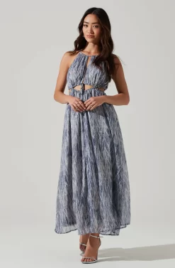 Mid Cutout Sleeveless Maxi Dress -ASTR the Label Store ADR101276 BLUESNAKE 1021 scaled