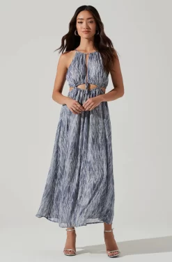 Mid Cutout Sleeveless Maxi Dress -ASTR the Label Store ADR101276 BLUESNAKE 1022 scaled