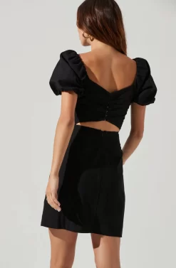 Linen Pleat Front Mini Dress -ASTR the Label Store ADR101278 BLACK 7 scaled