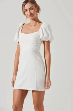 Linen Pleat Front Mini Dress -ASTR the Label Store ADR101278 WHITE 2110 scaled
