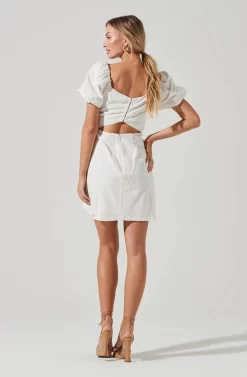 Linen Pleat Front Mini Dress -ASTR the Label Store ADR101278 WHITE 2114 scaled
