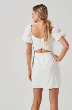 Linen Pleat Front Mini Dress -ASTR the Label Store ADR101278 WHITE 2116 scaled