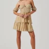 Off Shoulder Two Tier Floral Mini Dress