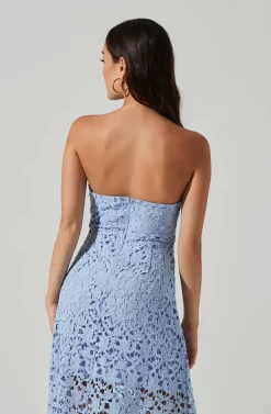 Anaya Strapless Lace Midi Dress -ASTR the Label Store ADR101311 PERIWINKLE 6 scaled