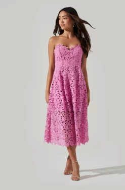 Anaya Strapless Lace Midi Dress -ASTR the Label Store ADR101311 PINKORCHID 1 scaled