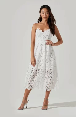 Anaya Strapless Lace Midi Dress -ASTR the Label Store ADR101311 WHITE 5 scaled