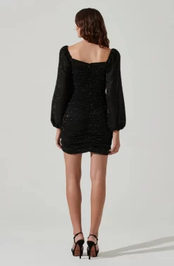 Sweetheart Neck Long Sleeve Mini Dress -ASTR the Label Store ADR101493 BLACK 6 scaled
