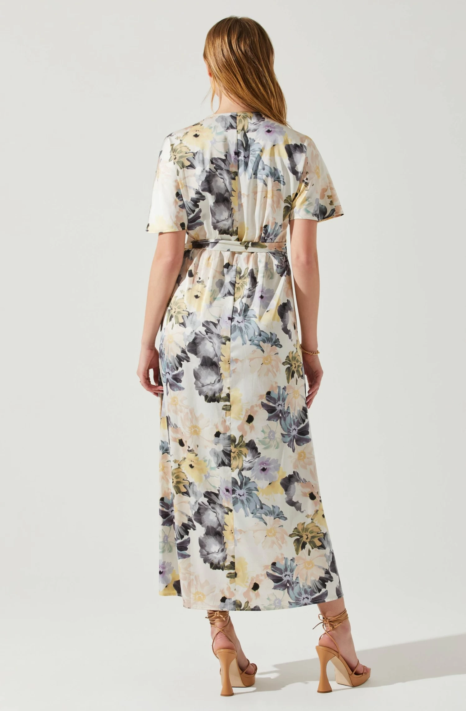 Floral Short Sleeve Wrap Front Maxi Dress 6 Floral Short Sleeve Wrap Front Maxi Dress - Image 6