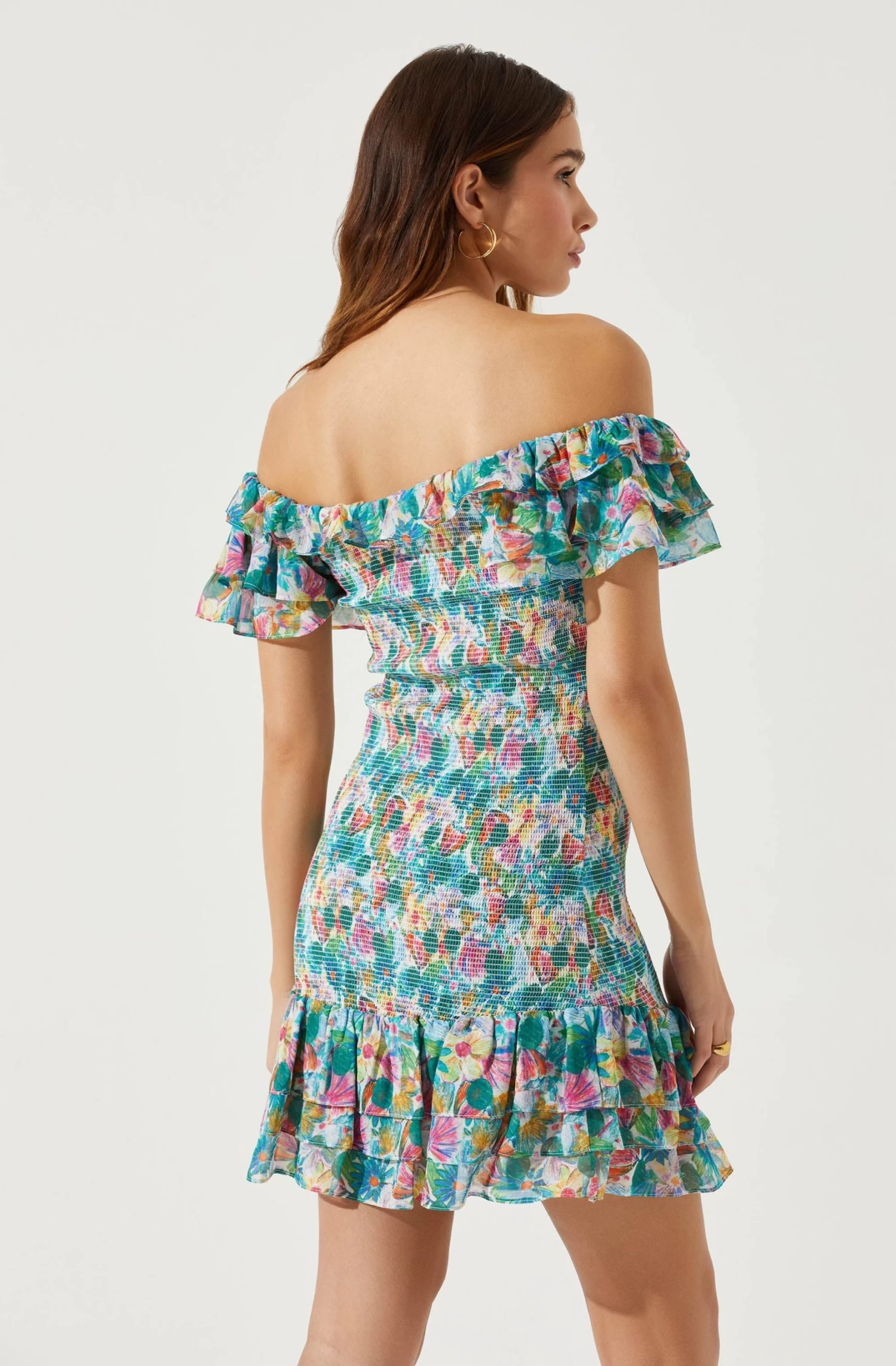 Flutter Sleeve Smocked Mini Dress 5 Flutter Sleeve Smocked Mini Dress - Image 5