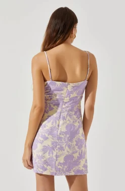 Keyhole Wrap Floral Mini Dress -ASTR the Label Store ADR101709 LAVENDERFLORAL 5 scaled
