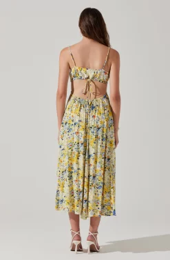Open Back Floral Midi Dress -ASTR the Label Store ADR101751 YELLOWBLUEABSTRACT 5 scaled