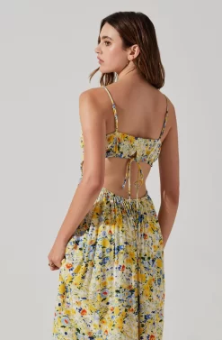 Open Back Floral Midi Dress -ASTR the Label Store ADR101751 YELLOWBLUEABSTRACT 6 scaled