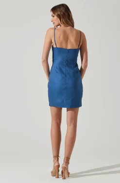 Side Ruched Mini Dress -ASTR the Label Store ADR101762 INDIGO 6 scaled