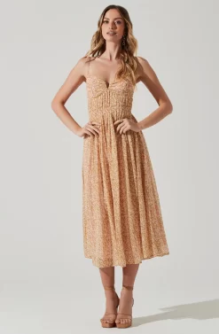 Floral Pleated Midi Dress 20 Floral Pleated Midi Dress -ASTR the Label Store ADR101774 YELLOWPINKFLORAL 1 scaled