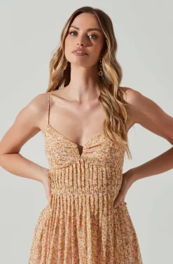 Floral Pleated Midi Dress 19 Floral Pleated Midi Dress -ASTR the Label Store ADR101774 YELLOWPINKFLORAL 3 scaled