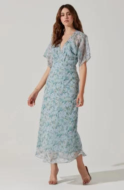 Flutter Sleeve Open Back Maxi Dress -ASTR the Label Store ADR101803 LIGHTBLUEMULTIFRL 2 scaled