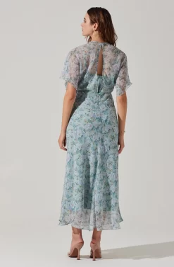 Flutter Sleeve Open Back Maxi Dress -ASTR the Label Store ADR101803 LIGHTBLUEMULTIFRL 5 scaled