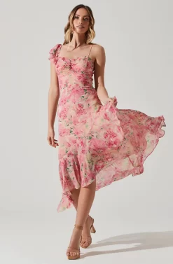 ASTR the Label Store 42 Camelia Floral Midi Dress