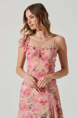 Camelia Floral Midi Dress 8 Camelia Floral Midi Dress -ASTR the Label Store ADR101861C PINKGREENFLORAL 3 scaled