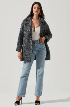 Oversized Marled Coat -ASTR the Label Store ALT13093 BLACK WHITE 1 scaled