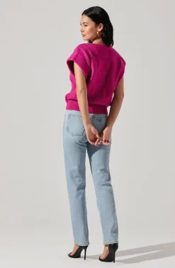 Checkered Sweater Vest -ASTR the Label Store ALT16416 CI FUCHSIA 5 scaled