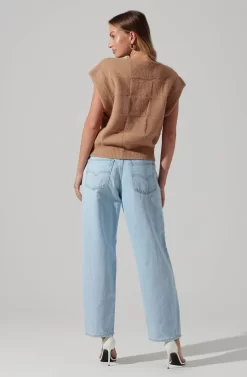 Checkered Sweater Vest -ASTR the Label Store ALT16416 CI TAUPE 5 scaled