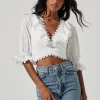 Eyelet Lace Up Back Top
