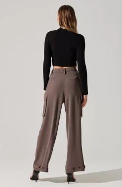 Pleated Wide Leg Cargo Pants -ASTR the Label Store AP7310 WARMGREY 4 scaled