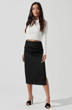 Hi Slit Ruched Skirt