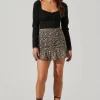 Floral Ruched Mini Skirt