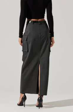 High Rise Cargo Maxi Skirt 15 High Rise Cargo Maxi Skirt -ASTR the Label Store AS9163 CHARCOAL 6 scaled