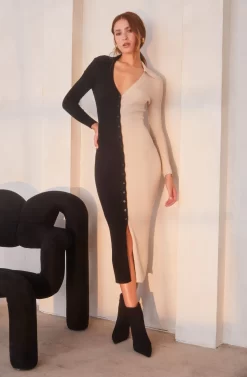 Two Toned Long Sleeve Midi Sweater Dress -ASTR the Label Store ASTR FALL23 ASSETS 0507 scaled