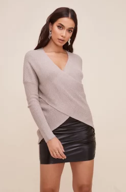 Wrap Front Sweater -ASTR the Label Store AT13204 003 OATMEAL 2 scaled