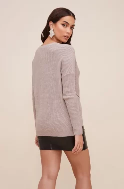Wrap Front Sweater -ASTR the Label Store AT13204 003 OATMEAL 5 scaled