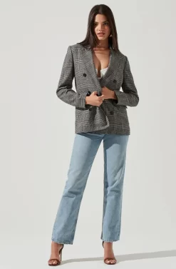 Double Breasted Blazer -ASTR the Label Store AT13579 BLACK WHITE 1 scaled
