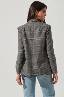 Double Breasted Blazer -ASTR the Label Store AT13579 BLACK WHITE 4 scaled