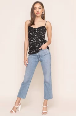 Cowl Drape Cami -ASTR the Label Store AT15035D BLACK DOT 1AA ae6e4668 24ca 4c83 b710 00e89c1a7e04 scaled