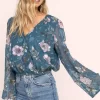 Surplice Floral Burnout Top