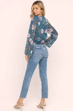 Surplice Floral Burnout Top -ASTR the Label Store AT15278 TEAL MAUVE BURNOUT FLORAL 4A scaled