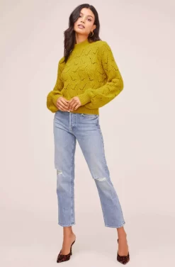 Pointelle Sweater -ASTR the Label Store AT15454B CITRON YELLOW 1 scaled