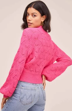 Pointelle Sweater -ASTR the Label Store AT15454B PINK MAGENTA 7 scaled