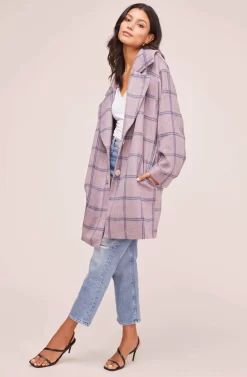 Cozy Coat -ASTR the Label Store AT15630 PURPLE BLUE PLAID 2 scaled