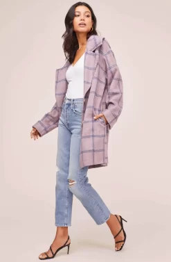 Cozy Coat -ASTR the Label Store AT15630 PURPLE BLUE PLAID 3 scaled