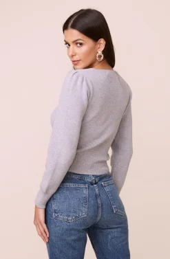 Long Sleeve Sweetheart Sweater -ASTR the Label Store AT15644 003 HEATHERGREY 3 scaled