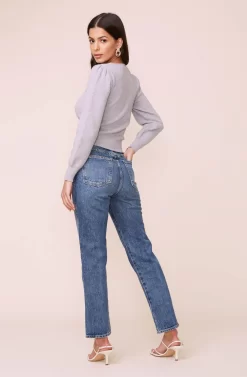 Long Sleeve Sweetheart Sweater -ASTR the Label Store AT15644 003 HEATHERGREY 4 scaled